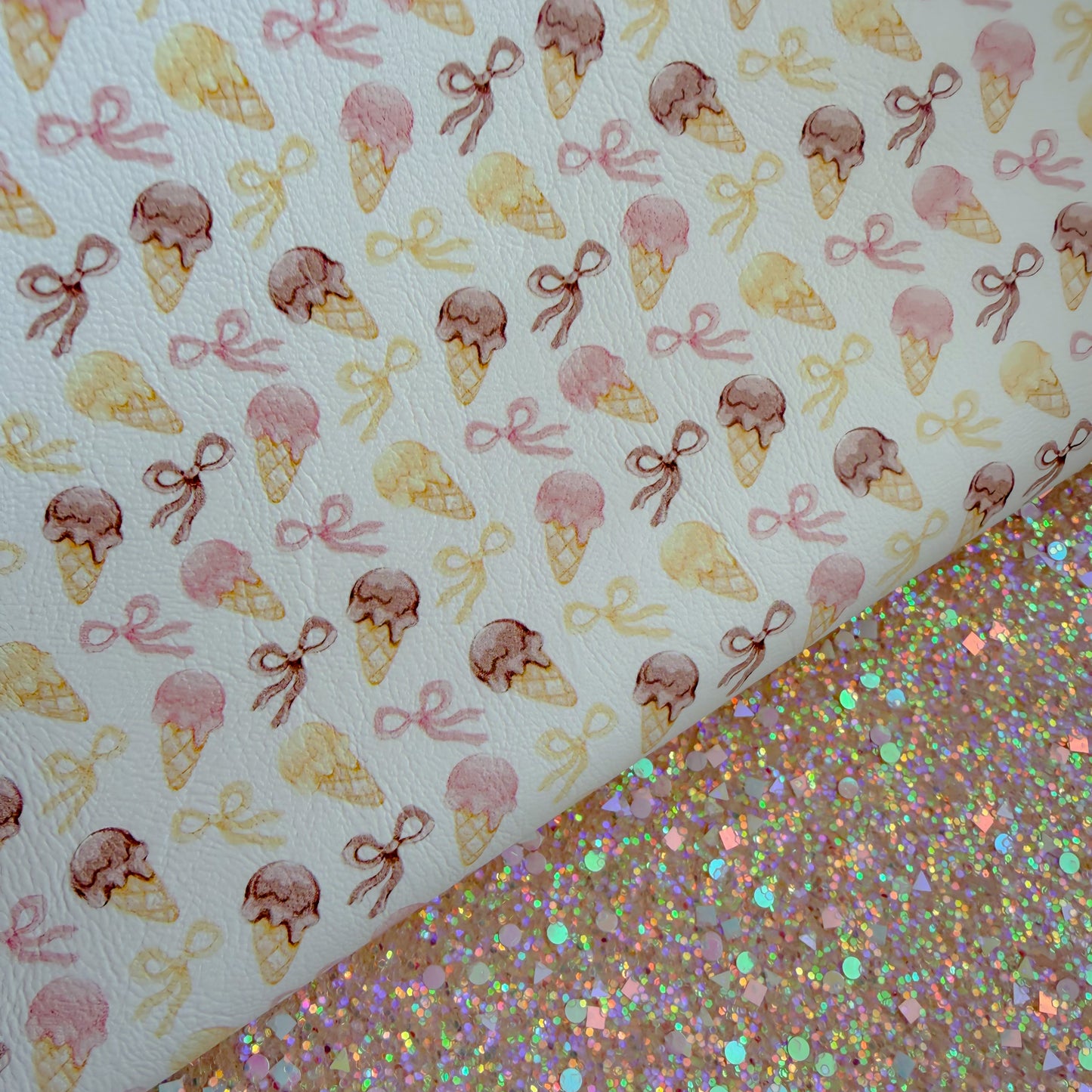 Duo Neapolitan Ice-cream Glitter & Leather Sheets