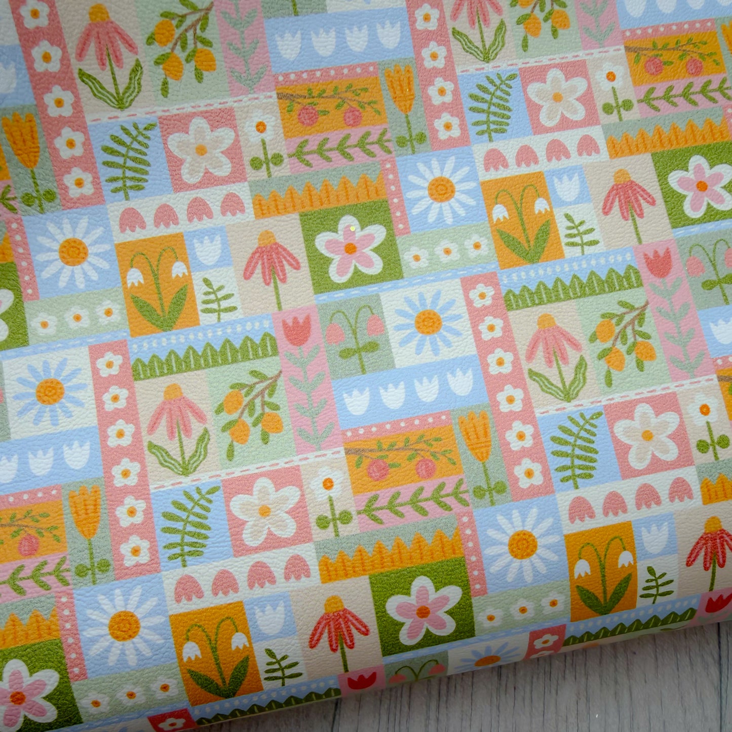 Playful Patchwork Faux Leather Sheet
