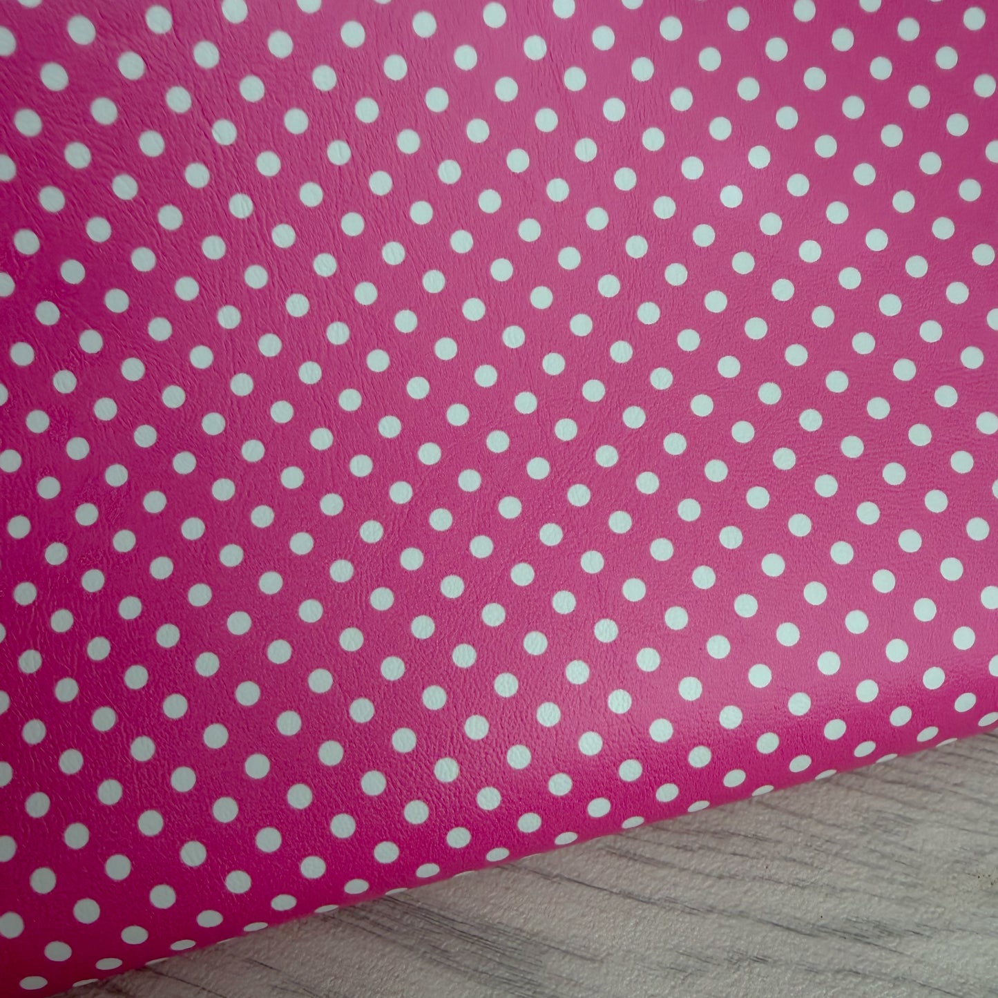 Pink Polka Dot Faux Leather