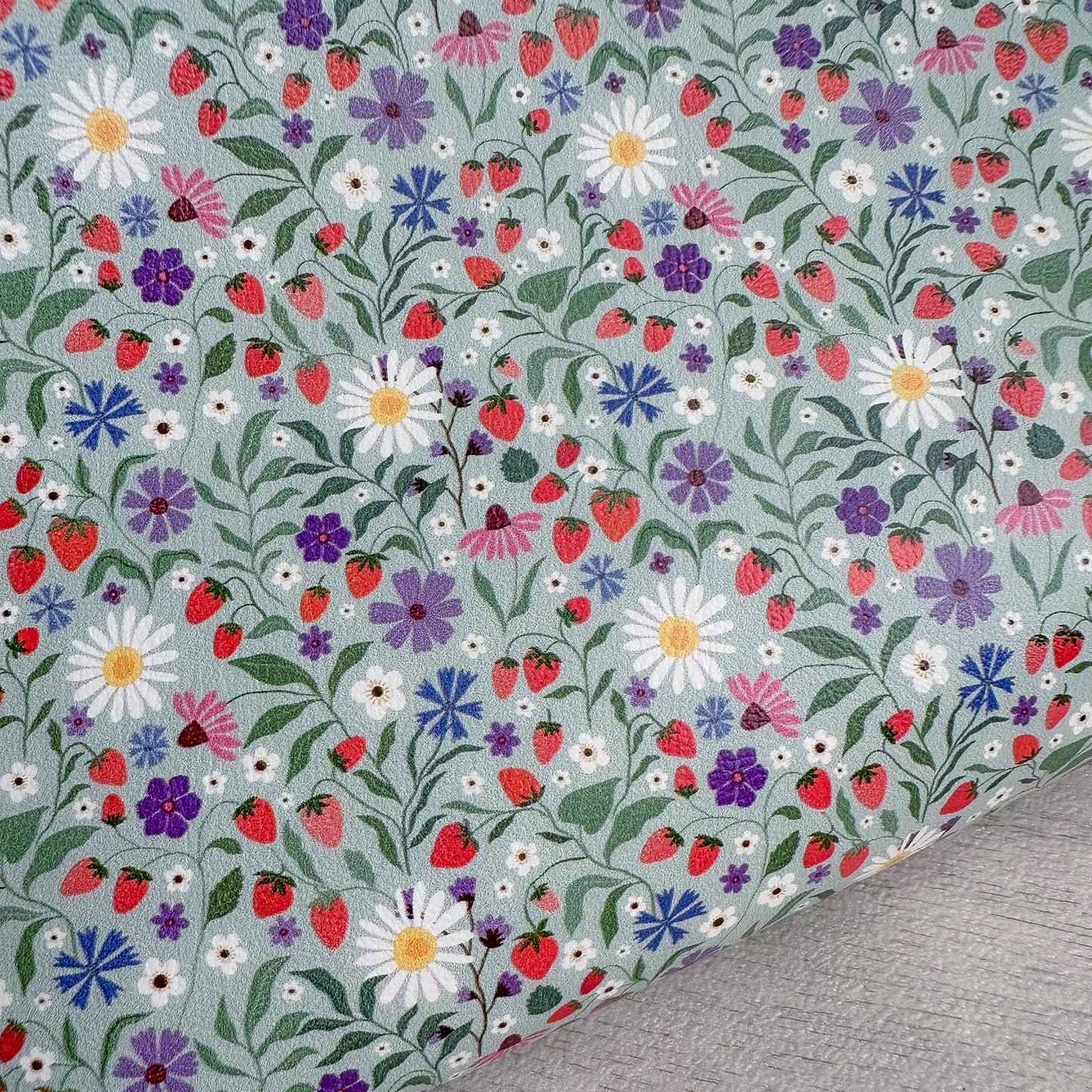 Strawberry Blooms Leatherette