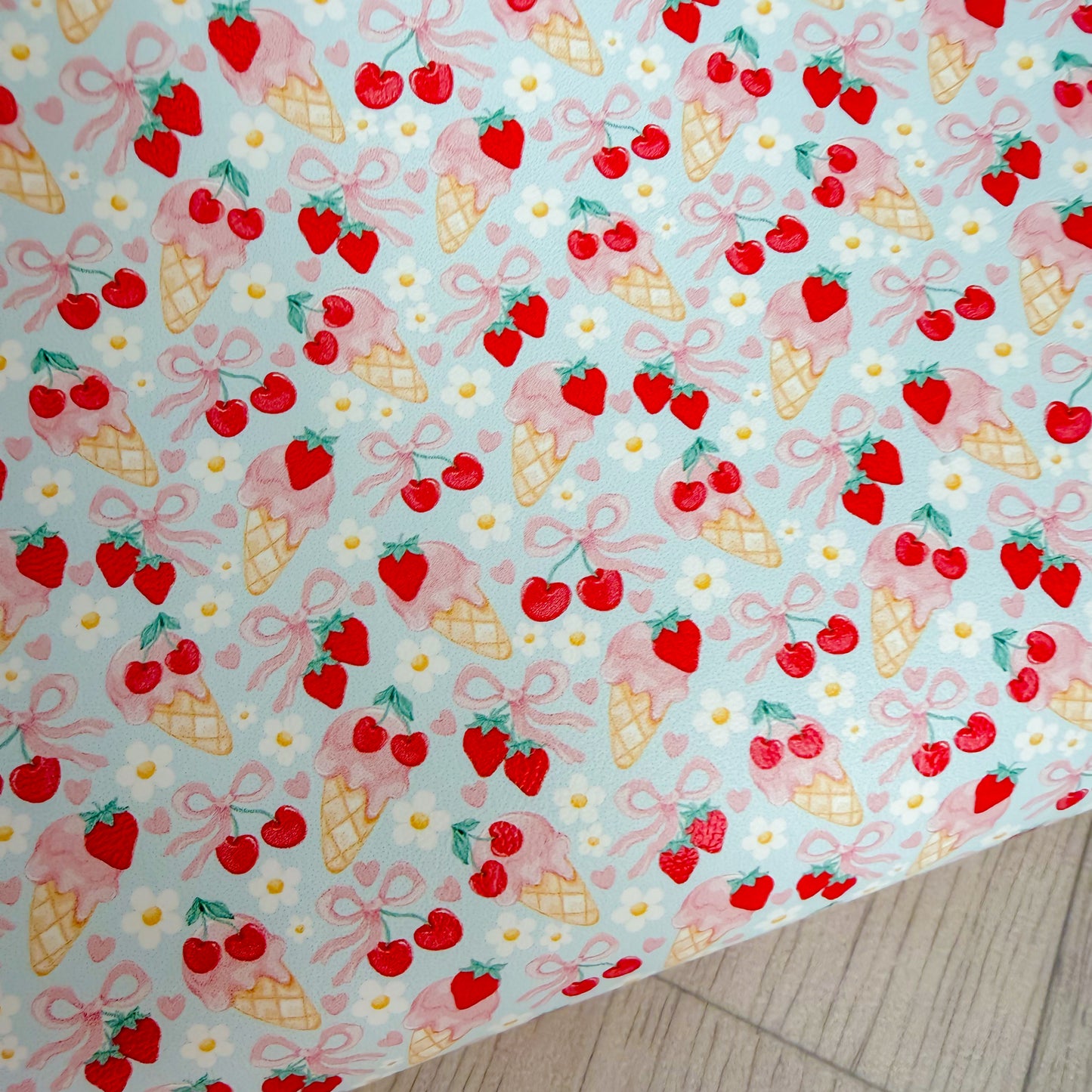 Summer Berries Ice-cream Bows Faux Leather