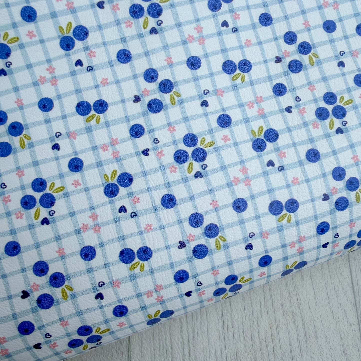 Blueberry Gingham Faux Leather