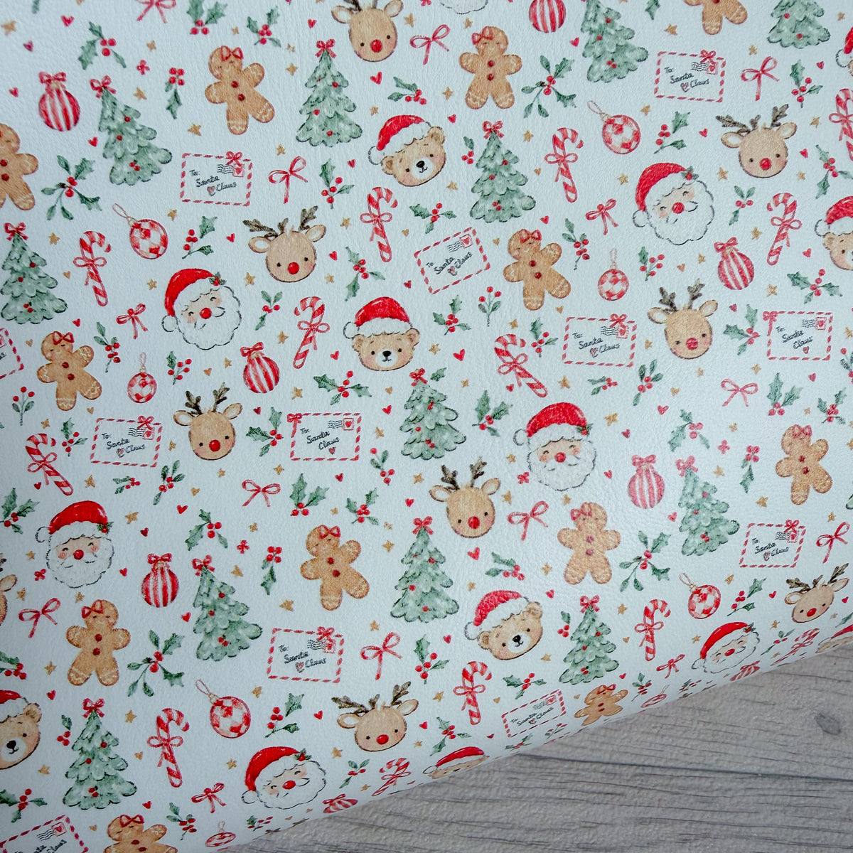To Santa Claus Faux Leather Sheet