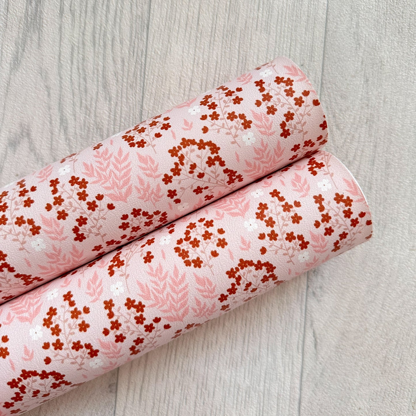Pretty Pink Autumn Faux Leather Sheet