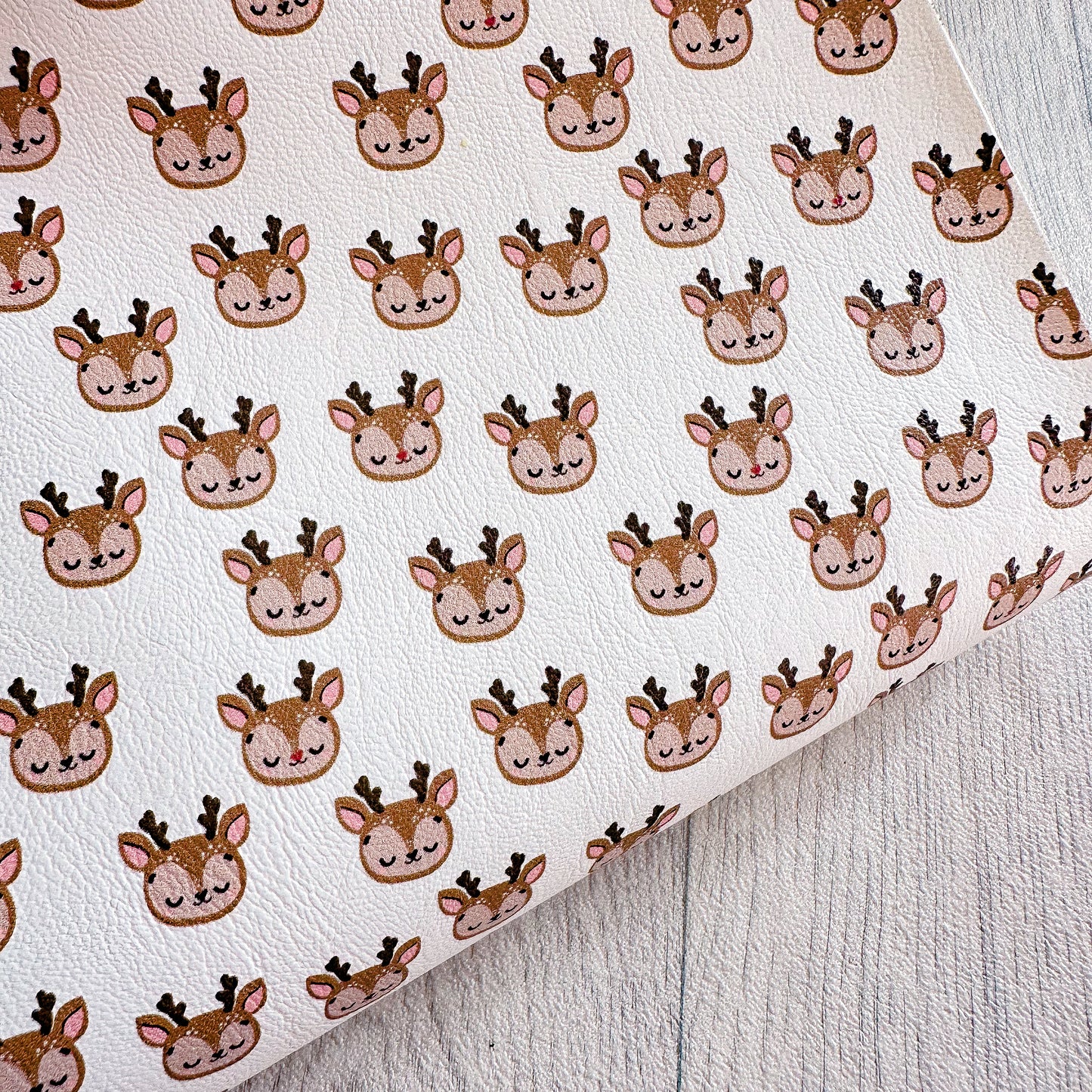 Reindeers On White Leatherette