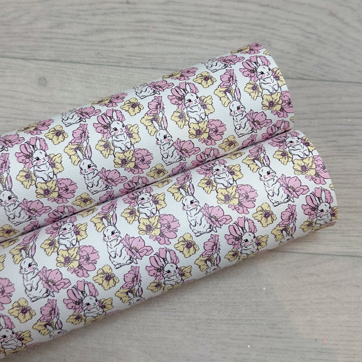 Bunny Flowers Leatherette