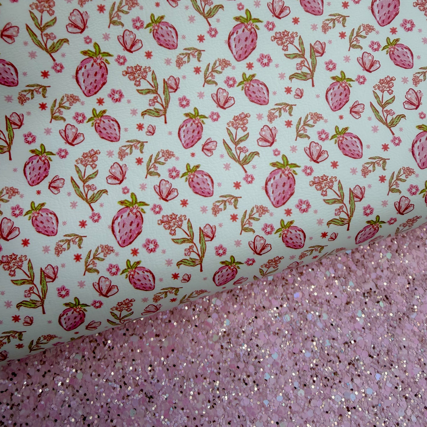 Duo Butterfly Strawberry Glitter & Leather Sheets
