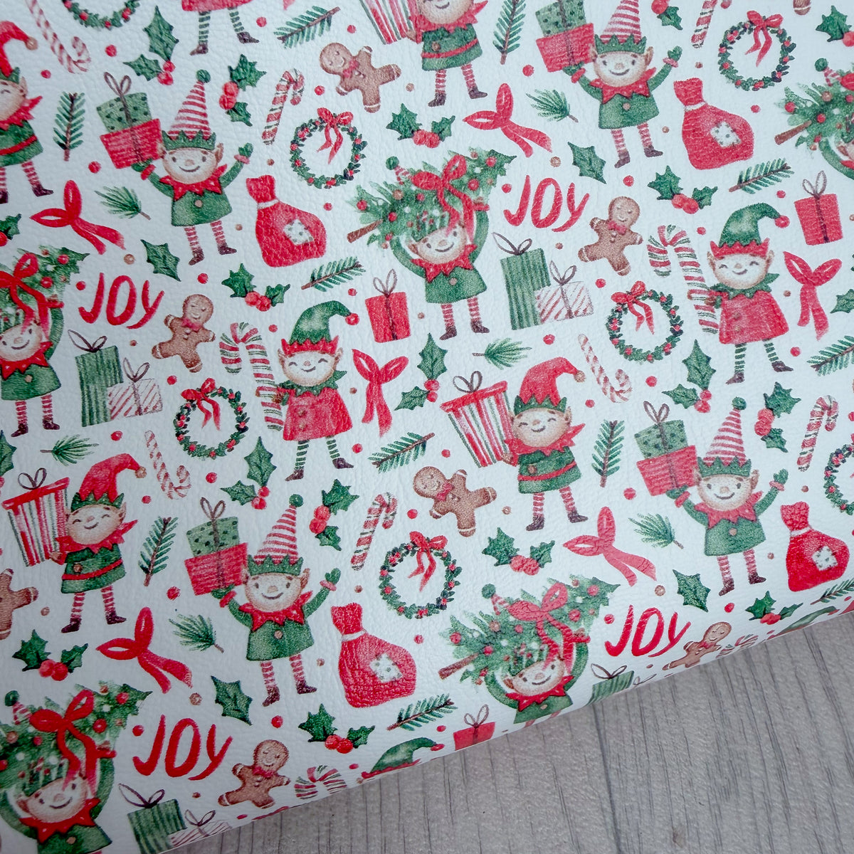 Joy Elves Faux Leather Sheet