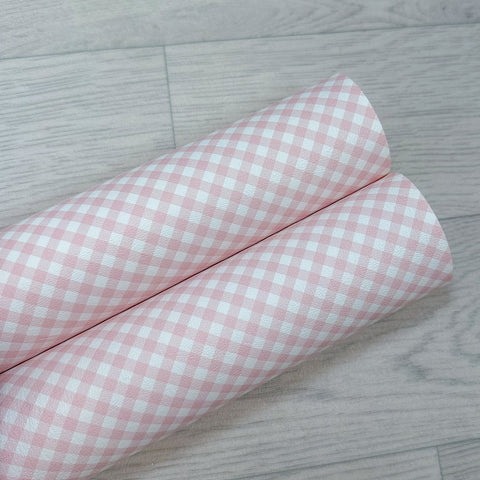 Pink Gingham Leatherette