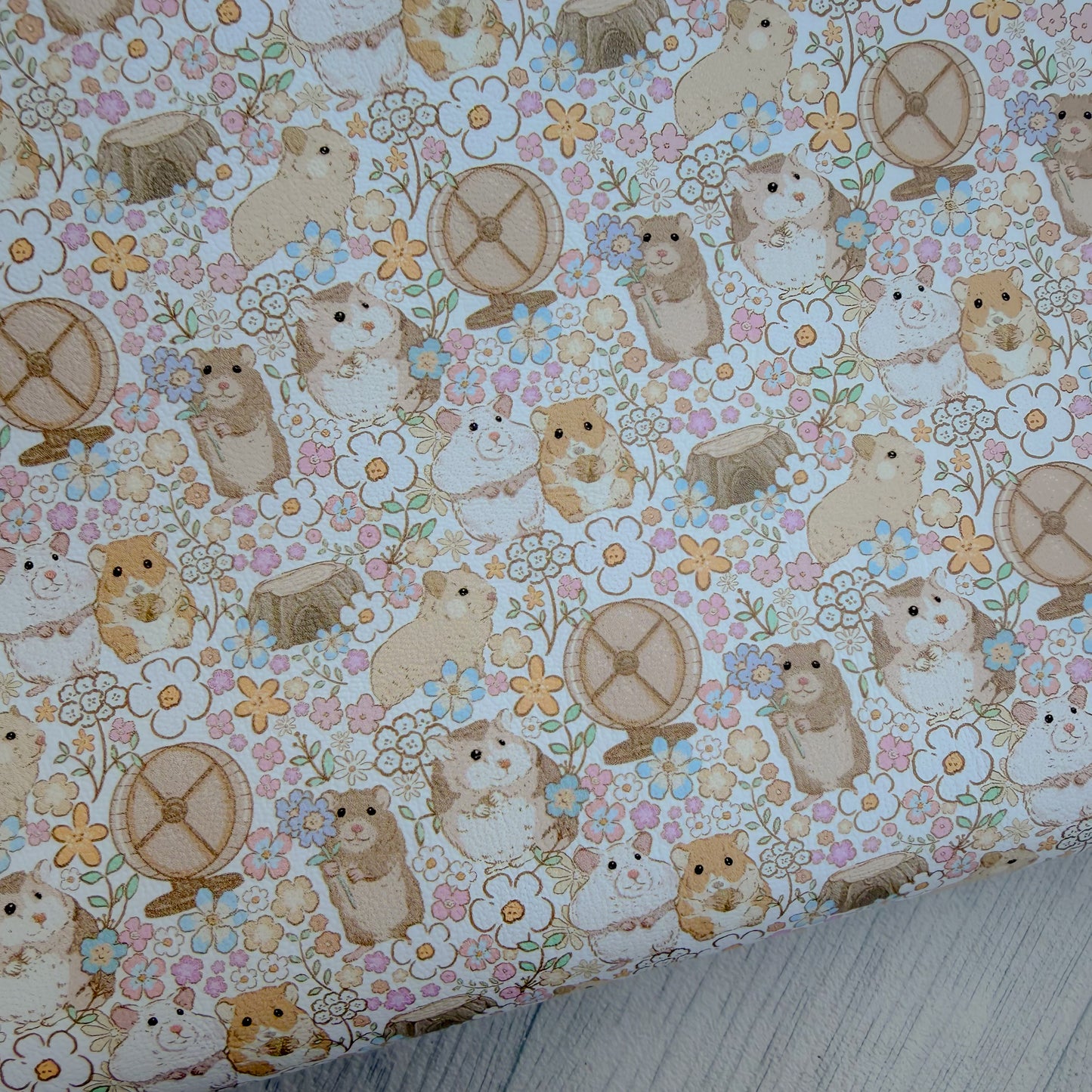 Floral Hamster Faux Leather Sheet