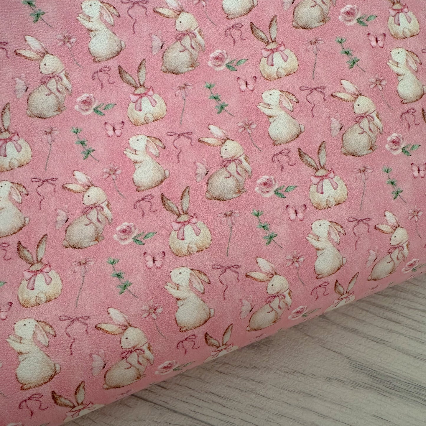 Bows & Bunnys Pink Leatherette