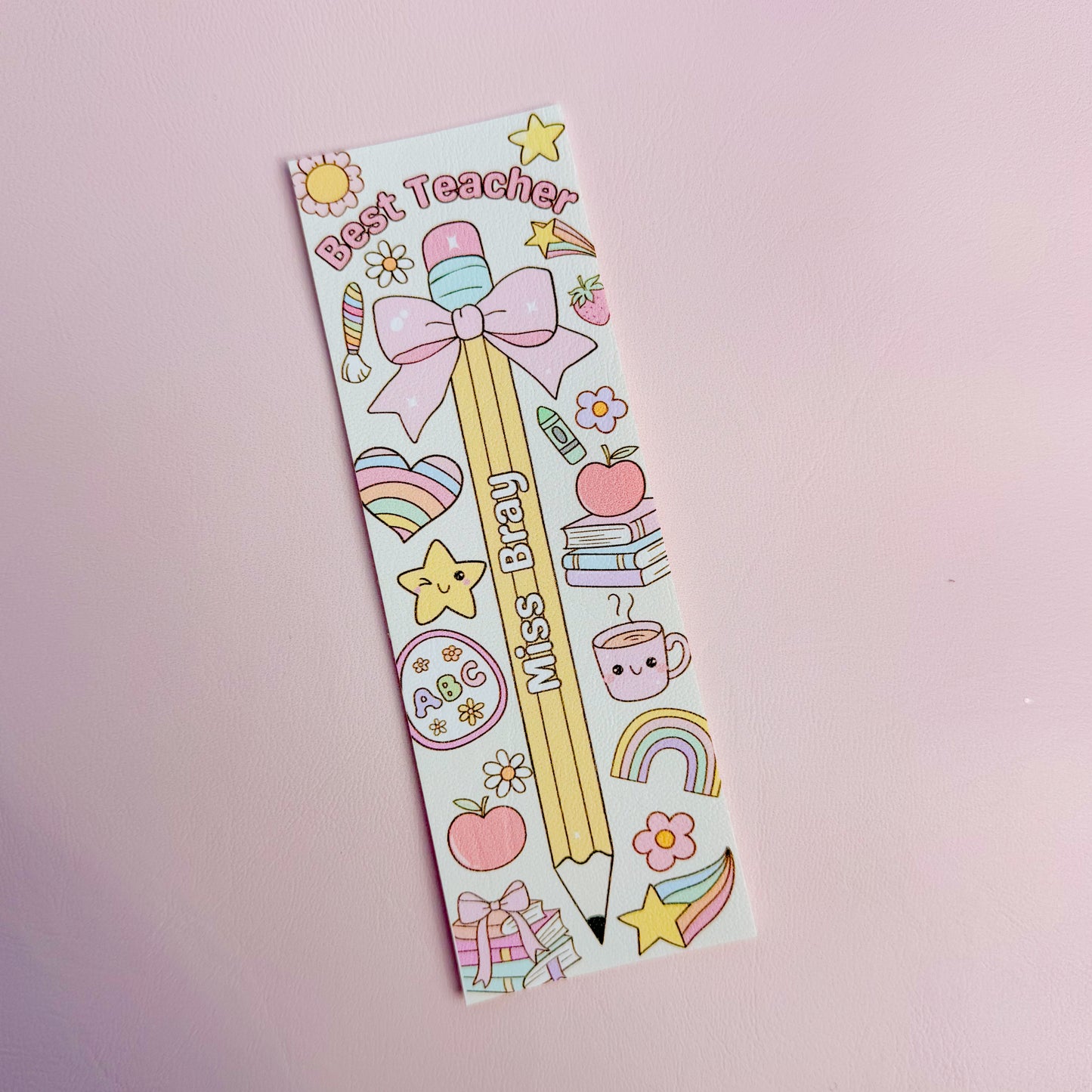 DIY Teacher Bookmark Faux Leather
