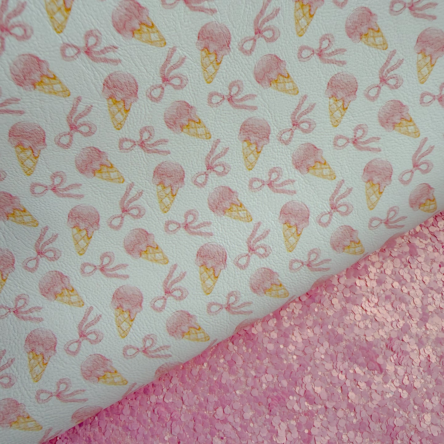 Duo Strawberry Ice-cream Glitter & Leather Sheets