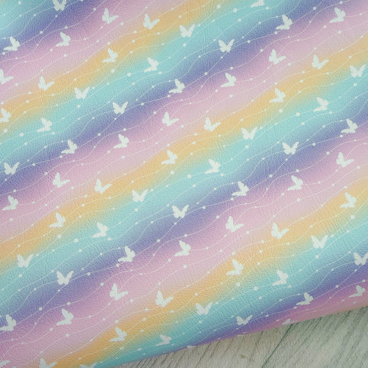 Rainbow Butterfly Faux Leather Sheet