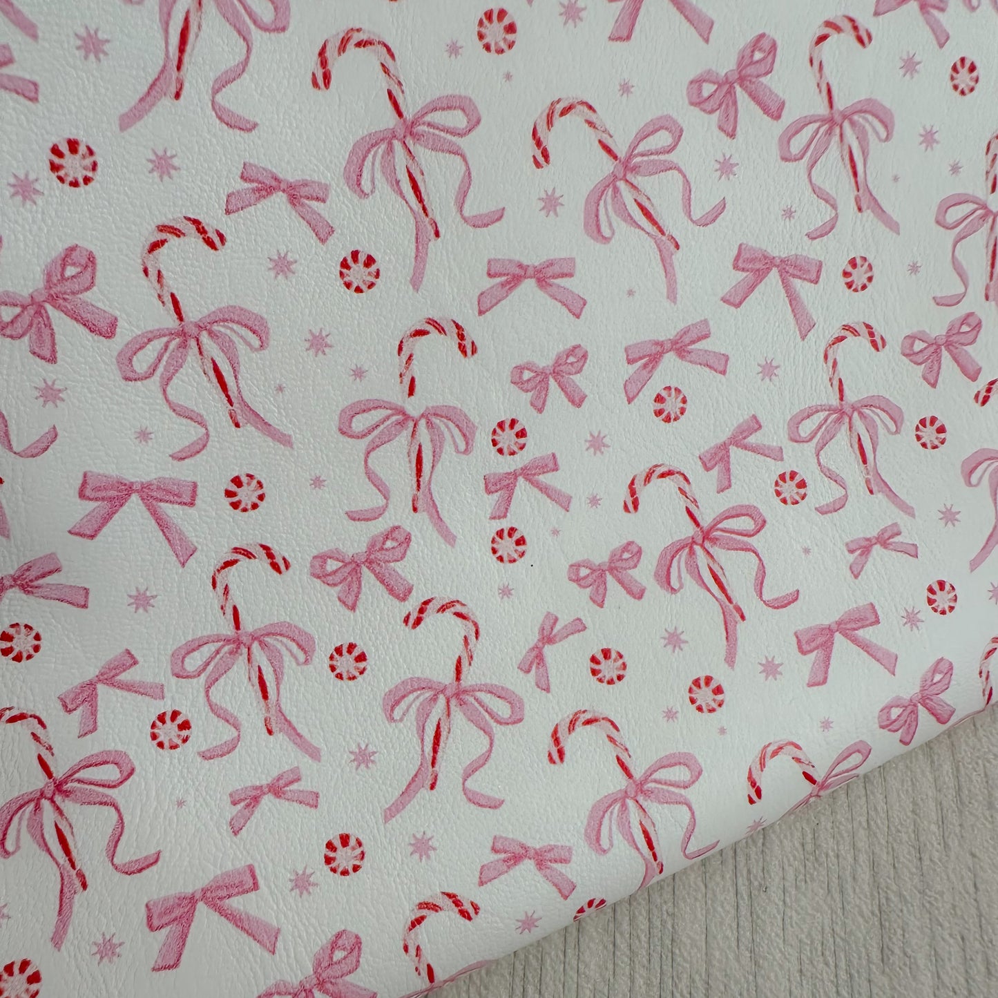 Candy Cane With Bows Leatherette