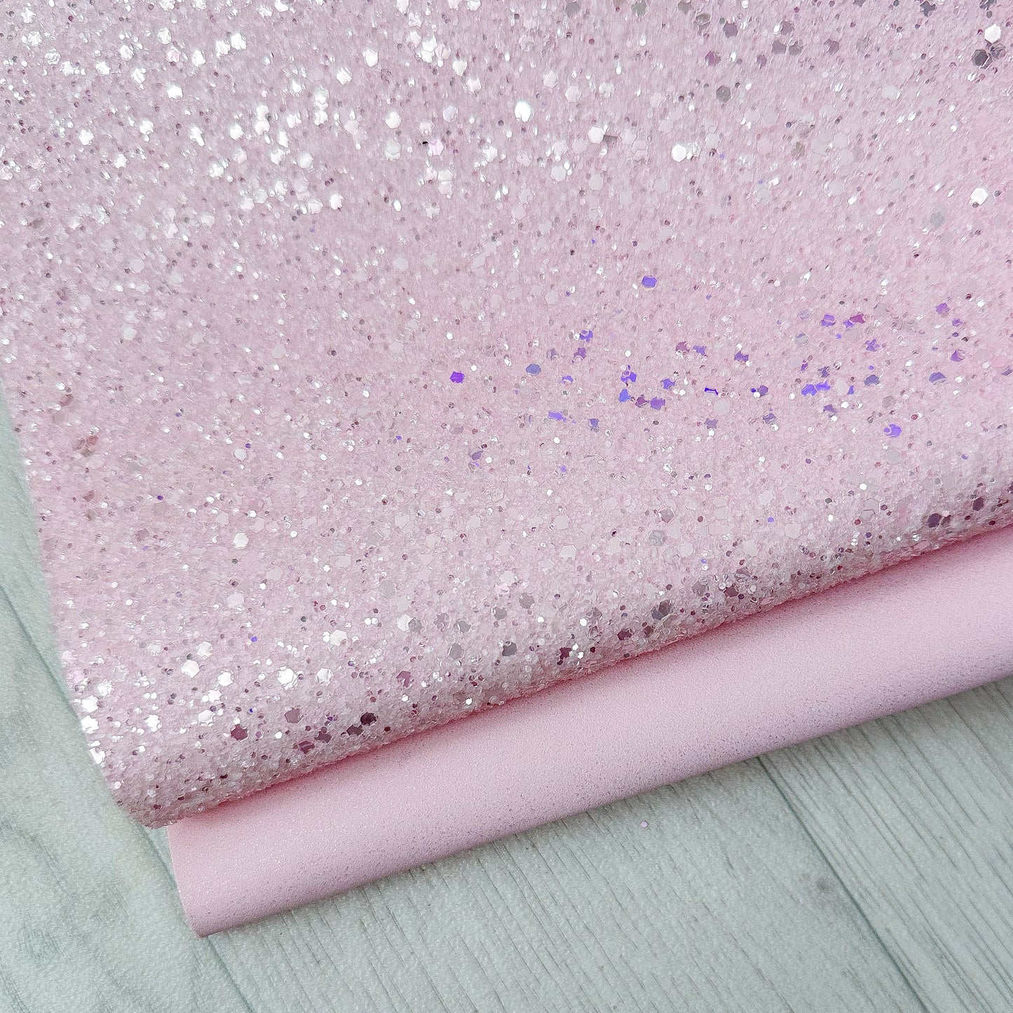 Pale Pink Sugar Glitter & Suede Duo