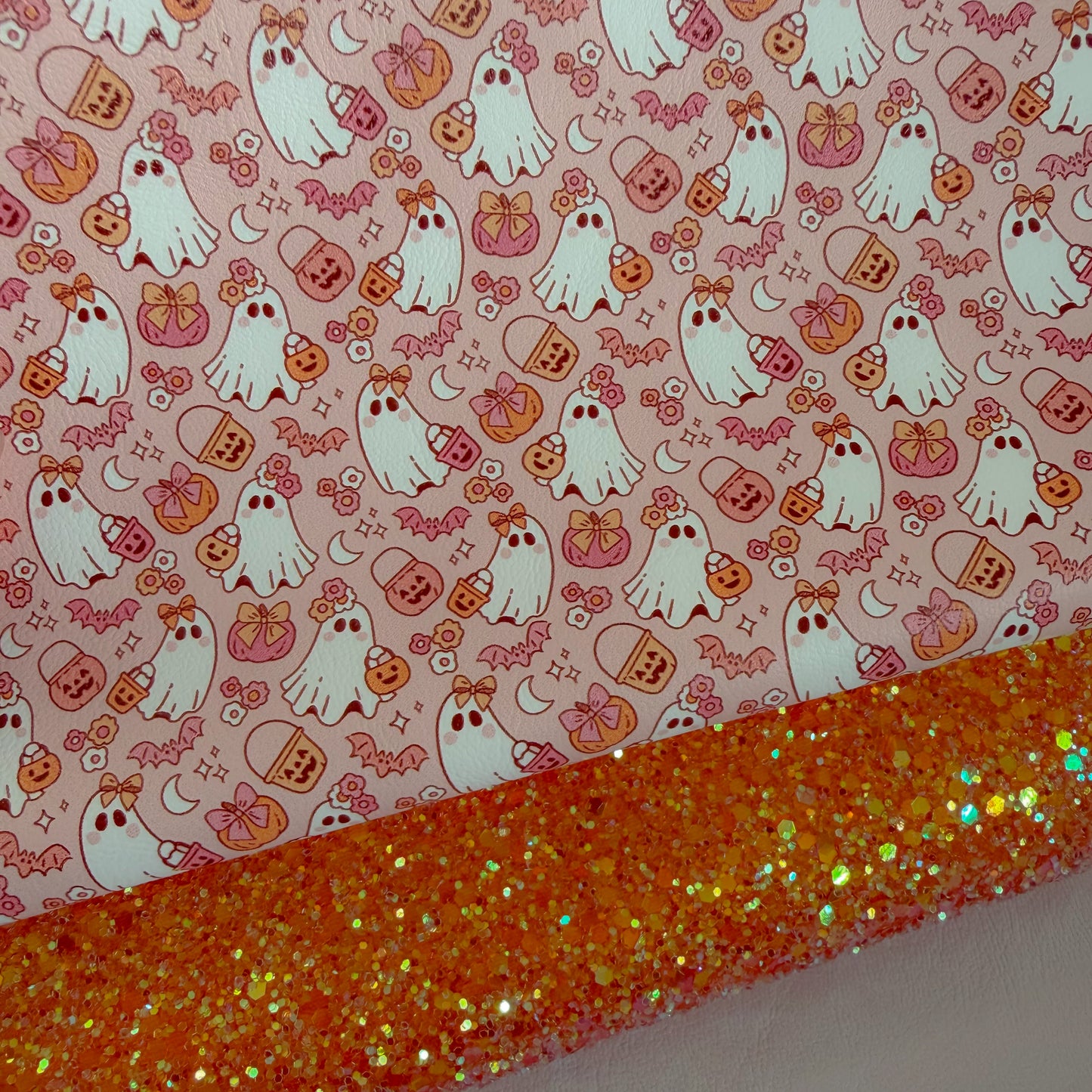 Ghostie Trick Or Treat Faux Leather Glitter Duo