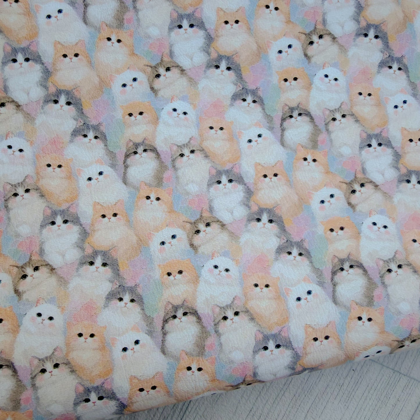 Pastel Kittens Faux Leather Sheet