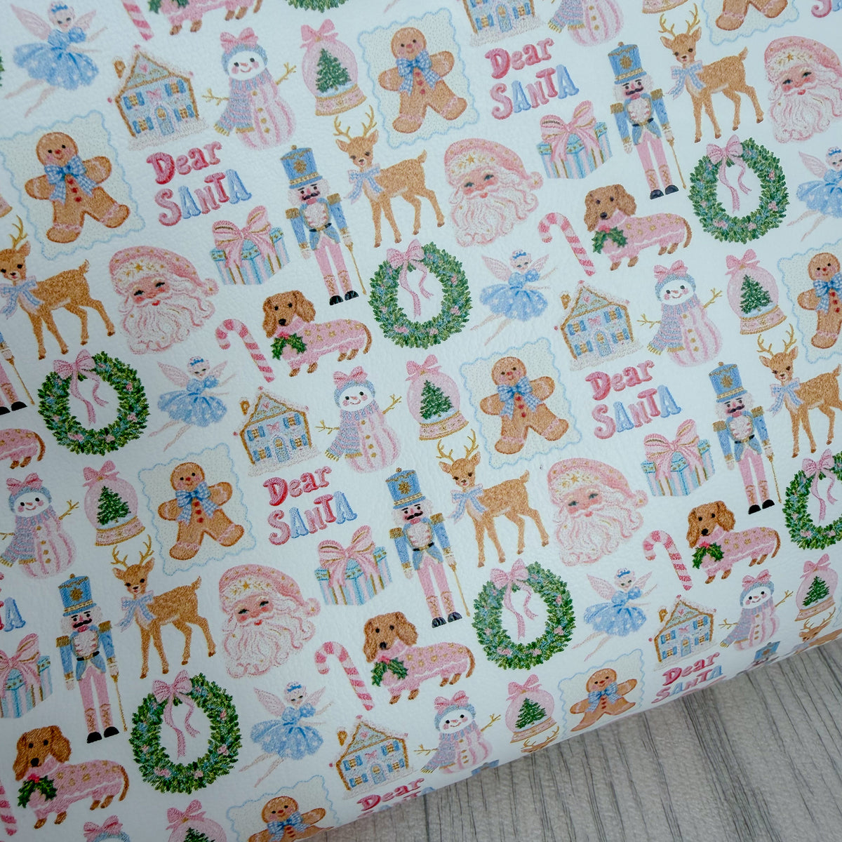 A Whimsical Christmas Faux Leather Sheet