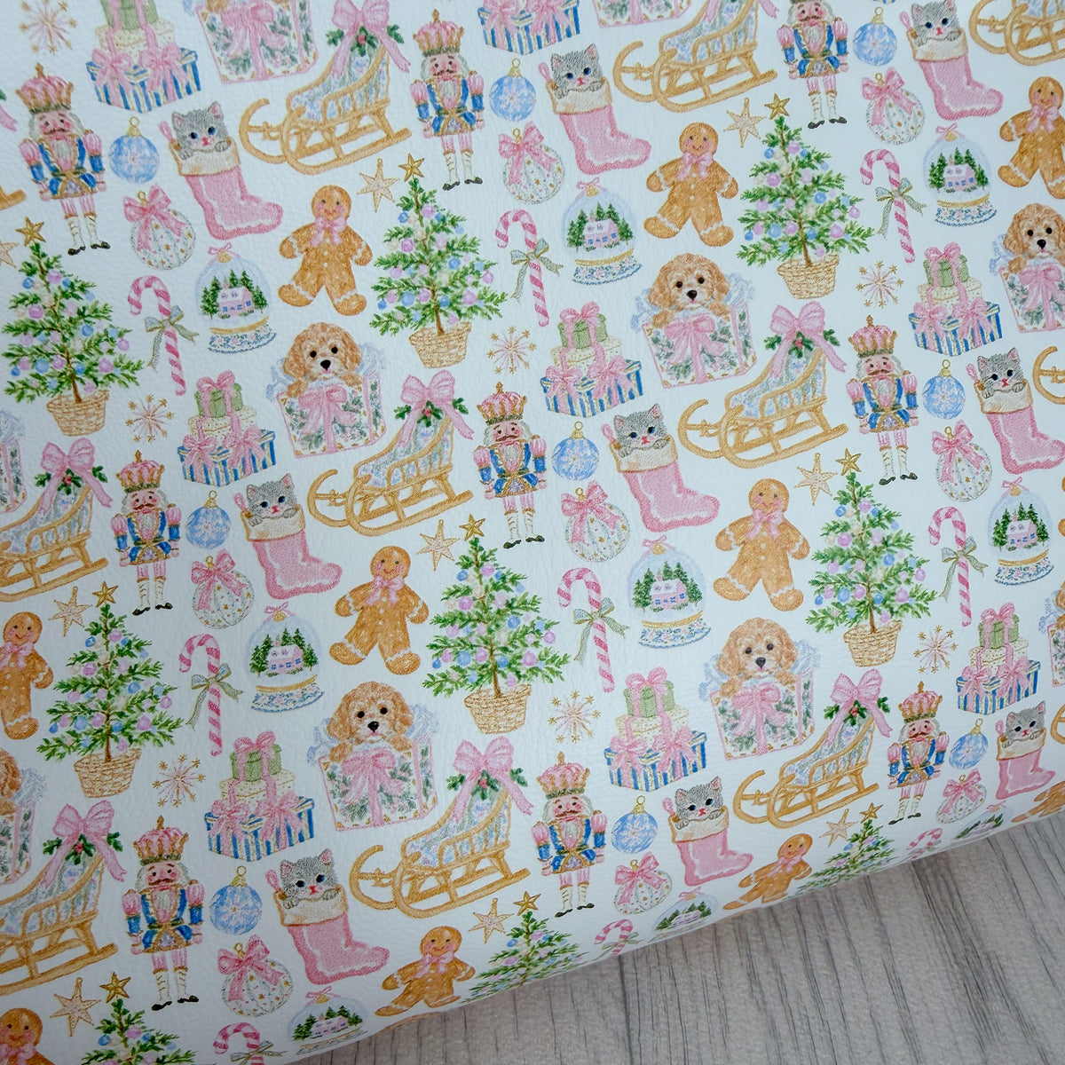 Cute Whimsical Xmas Faux Leather Sheet