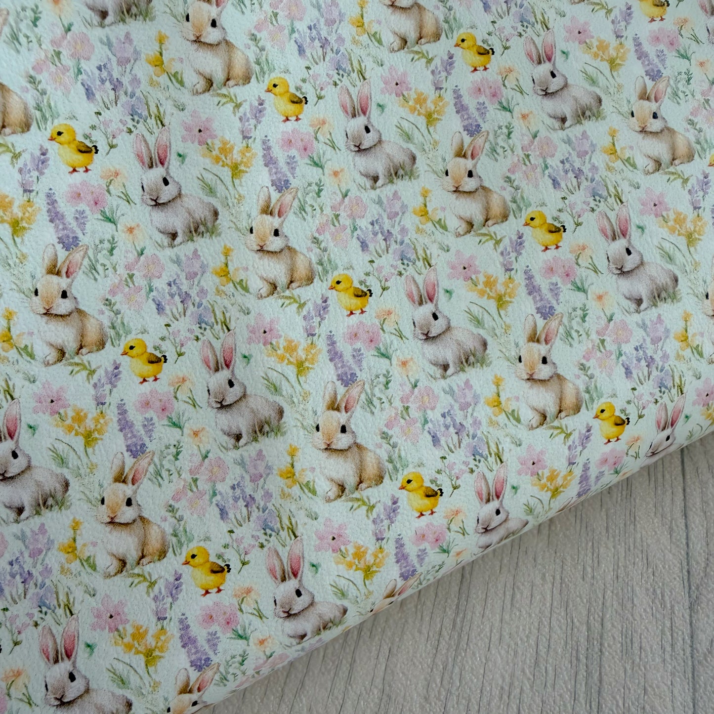 Pastel Bunnies & Chicks Leatherette