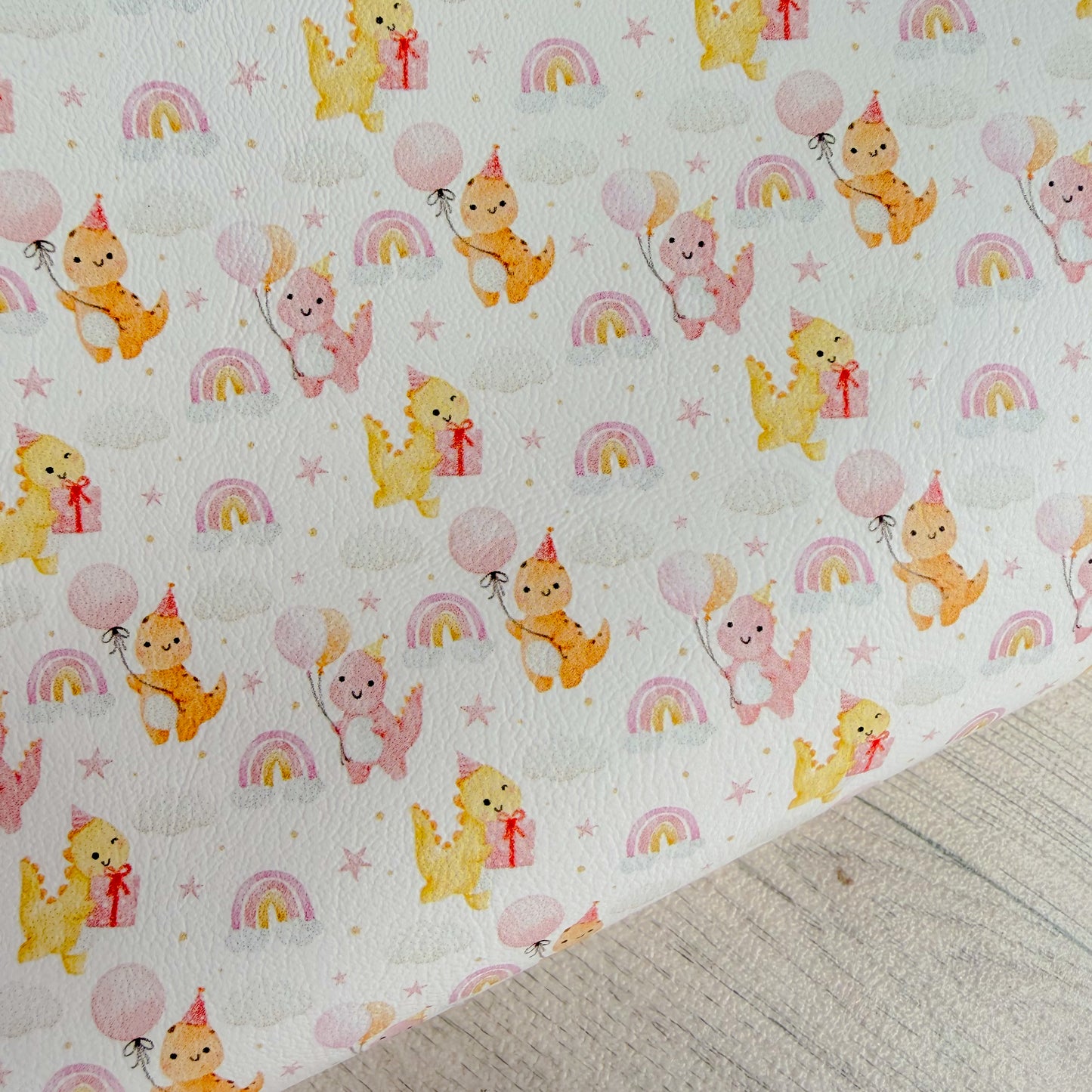 Birthday Dinosaur Yellow Leatherette