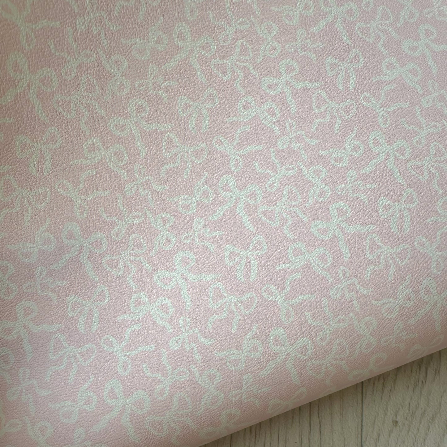 Soft Pink Bows Leatherette