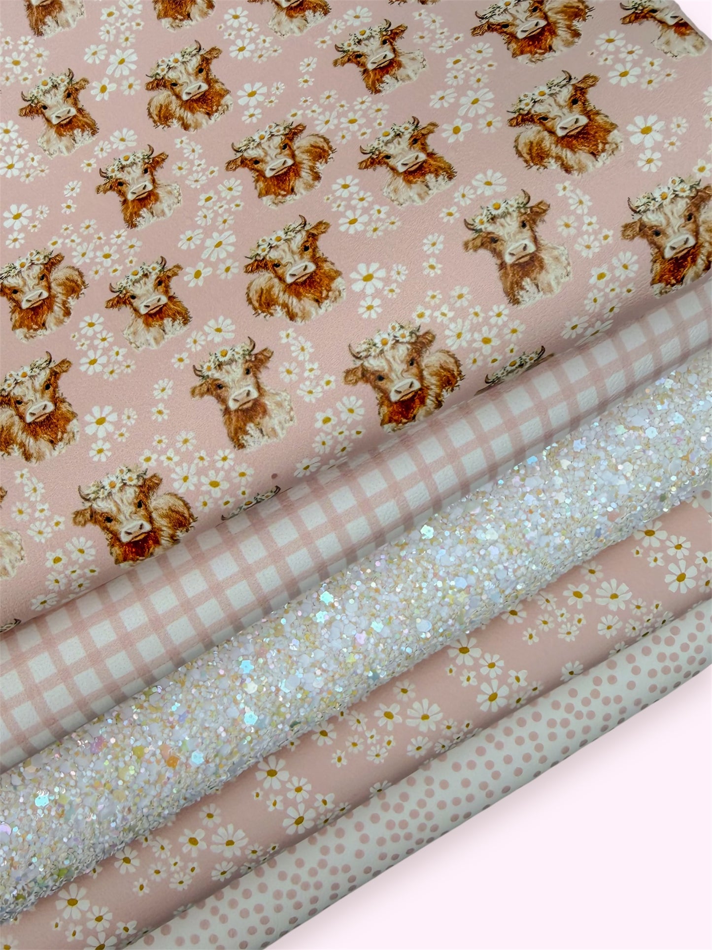 Hattie Highland Cow Blush Leatherette