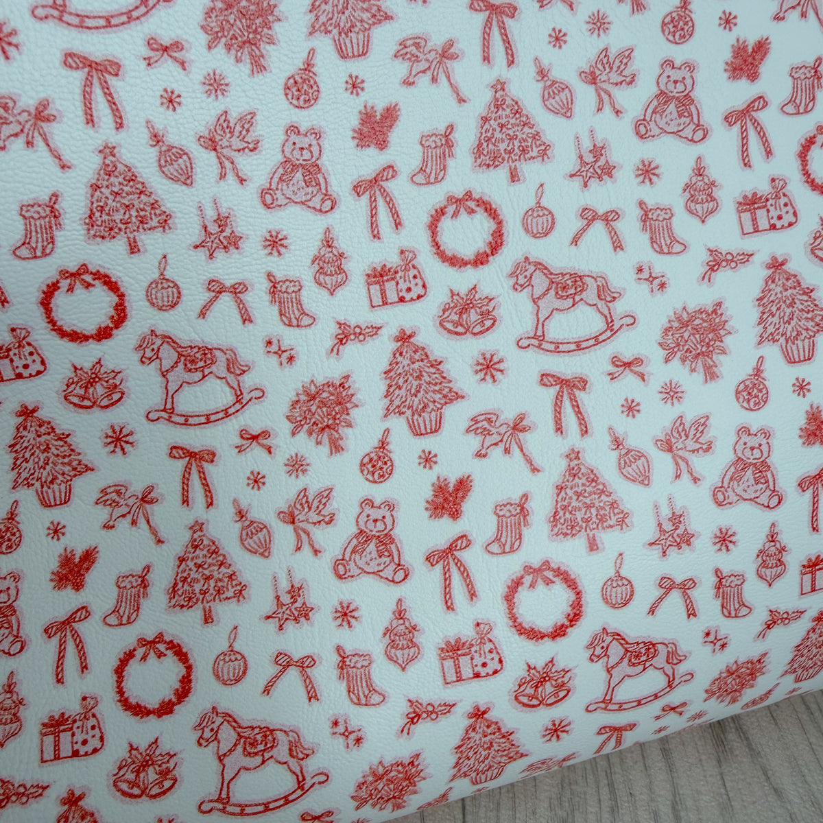 Christmas Doodling Faux Leather Sheet