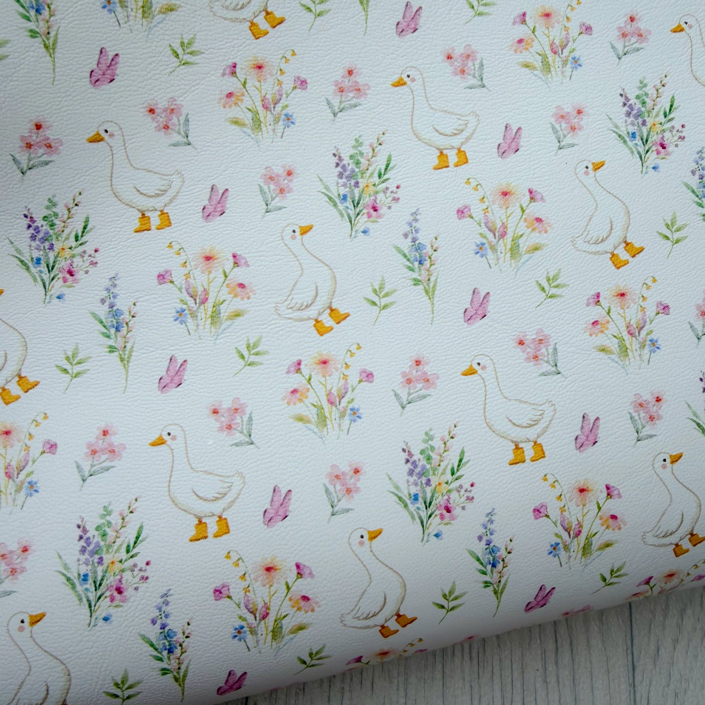 Floral Wellie Goose Faux Leather