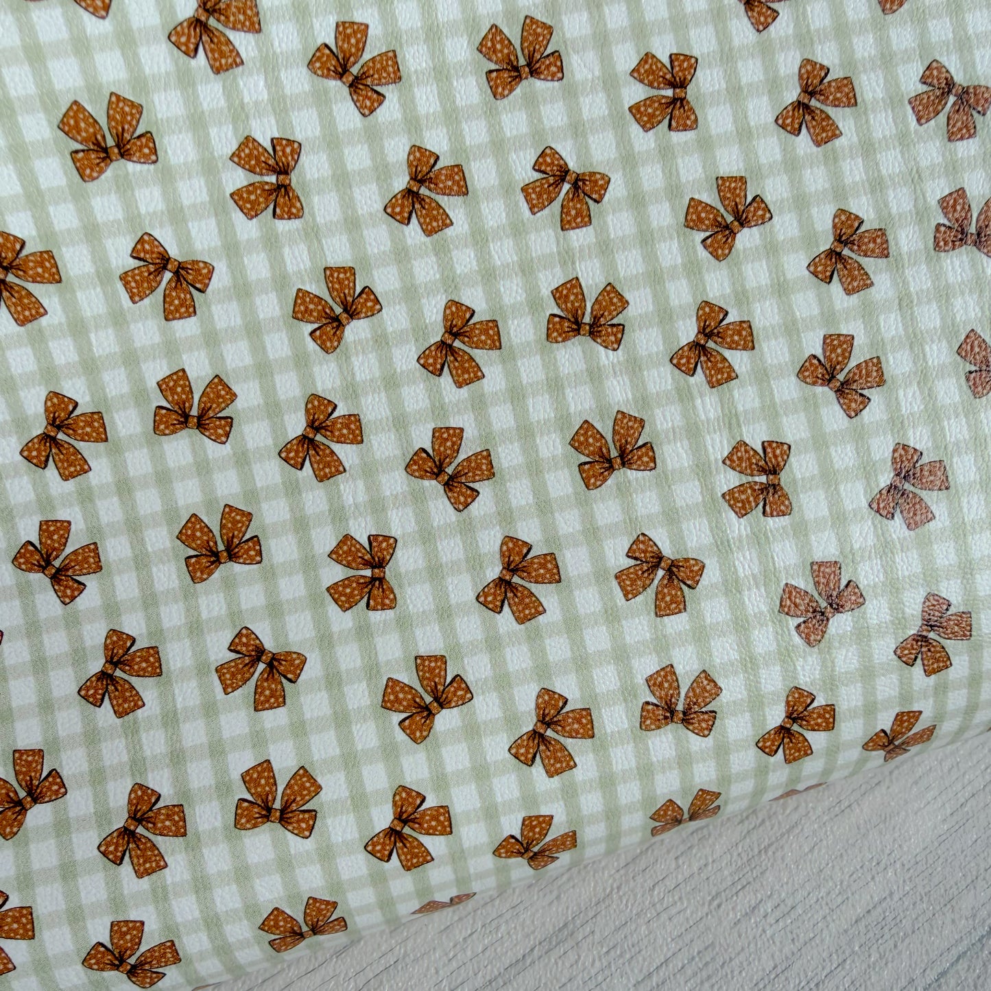 Autumn Bow Check Faux Leather Sheet