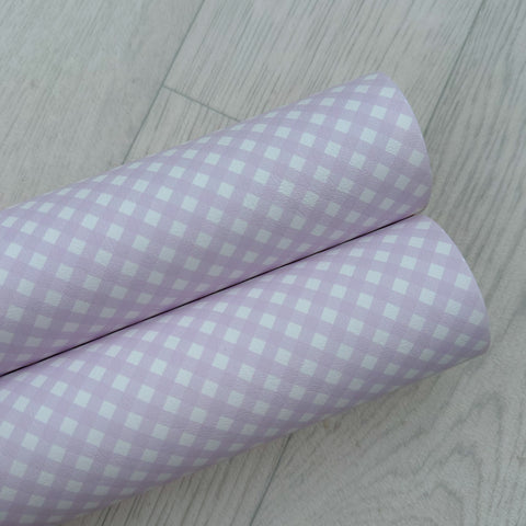 Lilac Gingham Leatherette