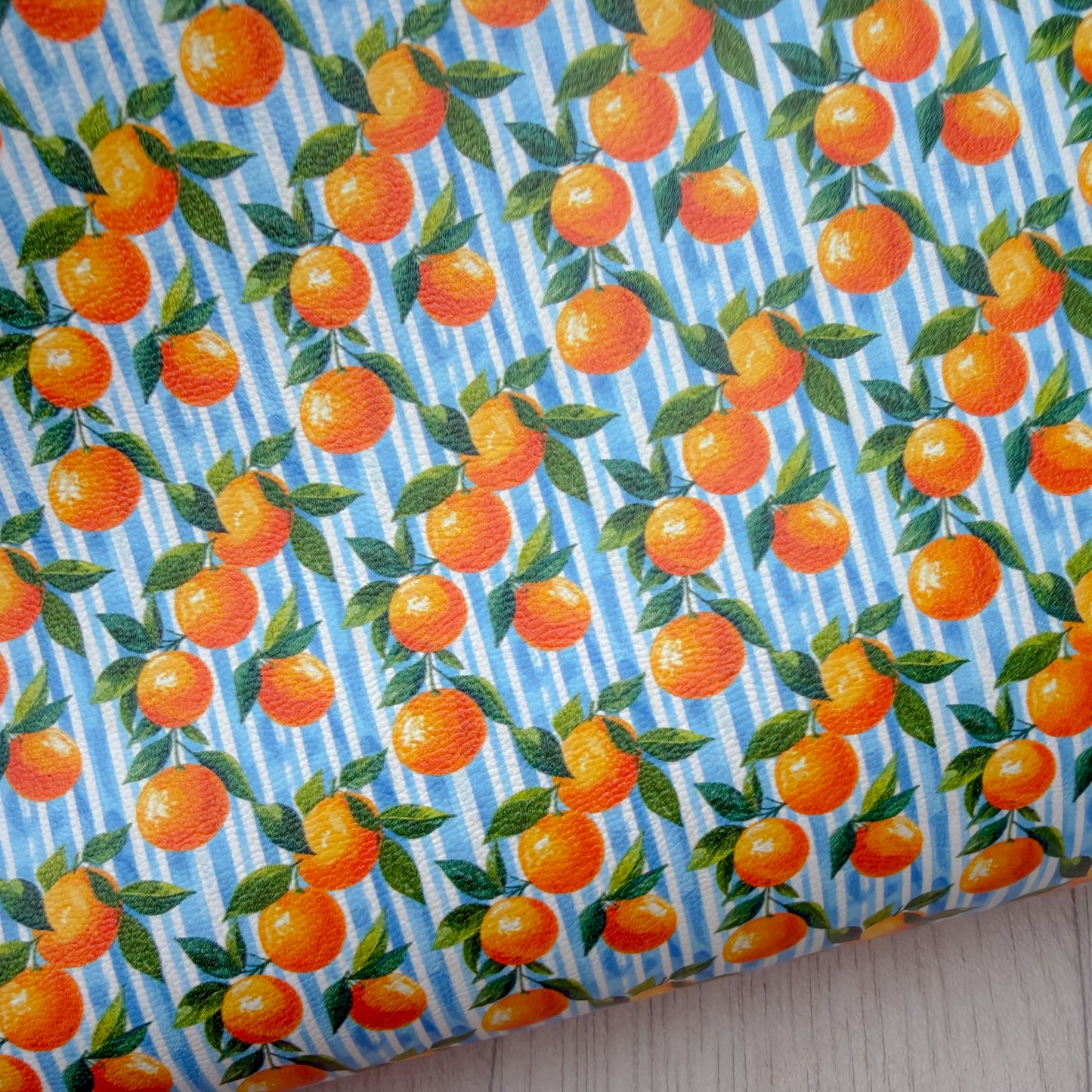 Orange Stripey Faux Leather