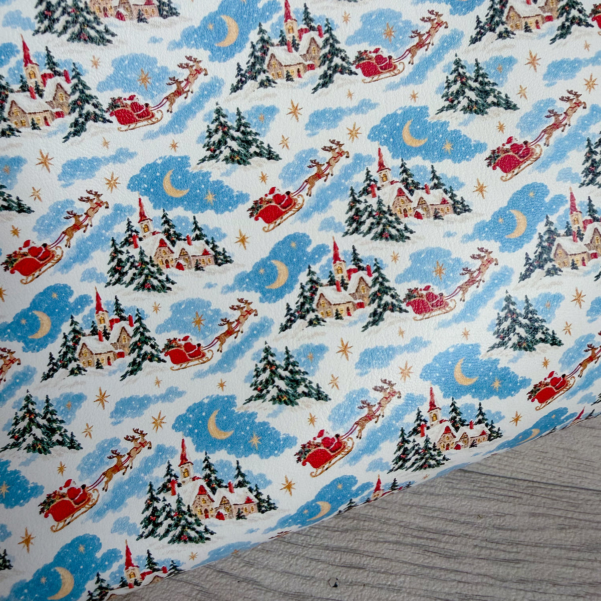 Santa’s Journey Faux Leather Sheet