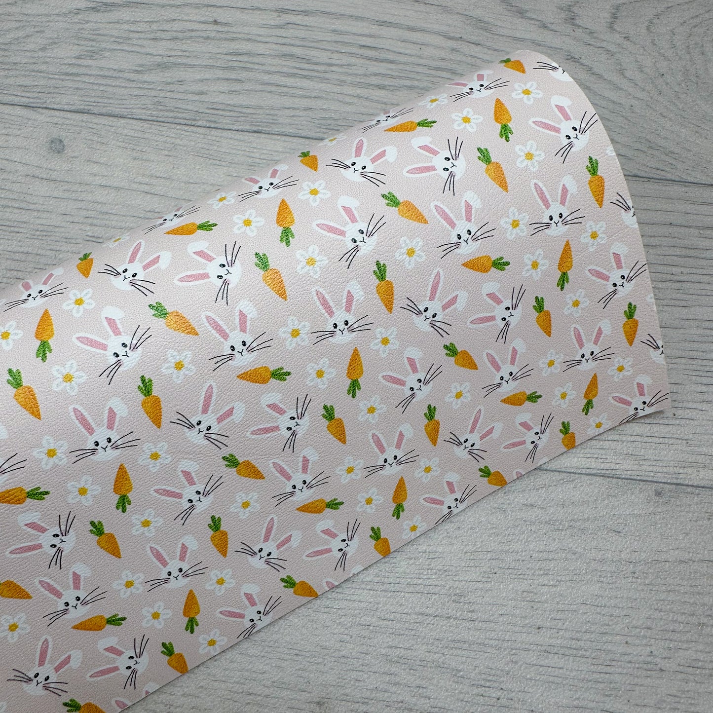 Bunnys, Daisies & Carrots Leatherette