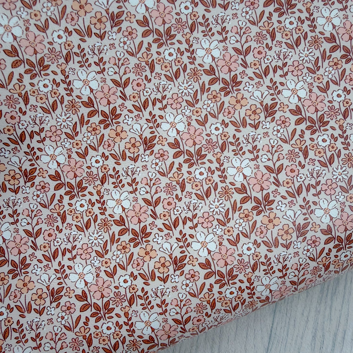 Vintage Meadow Floral Faux Leather Sheet