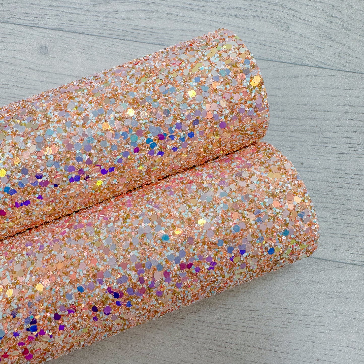 Blush rose gold chunky glitter bow fabric
