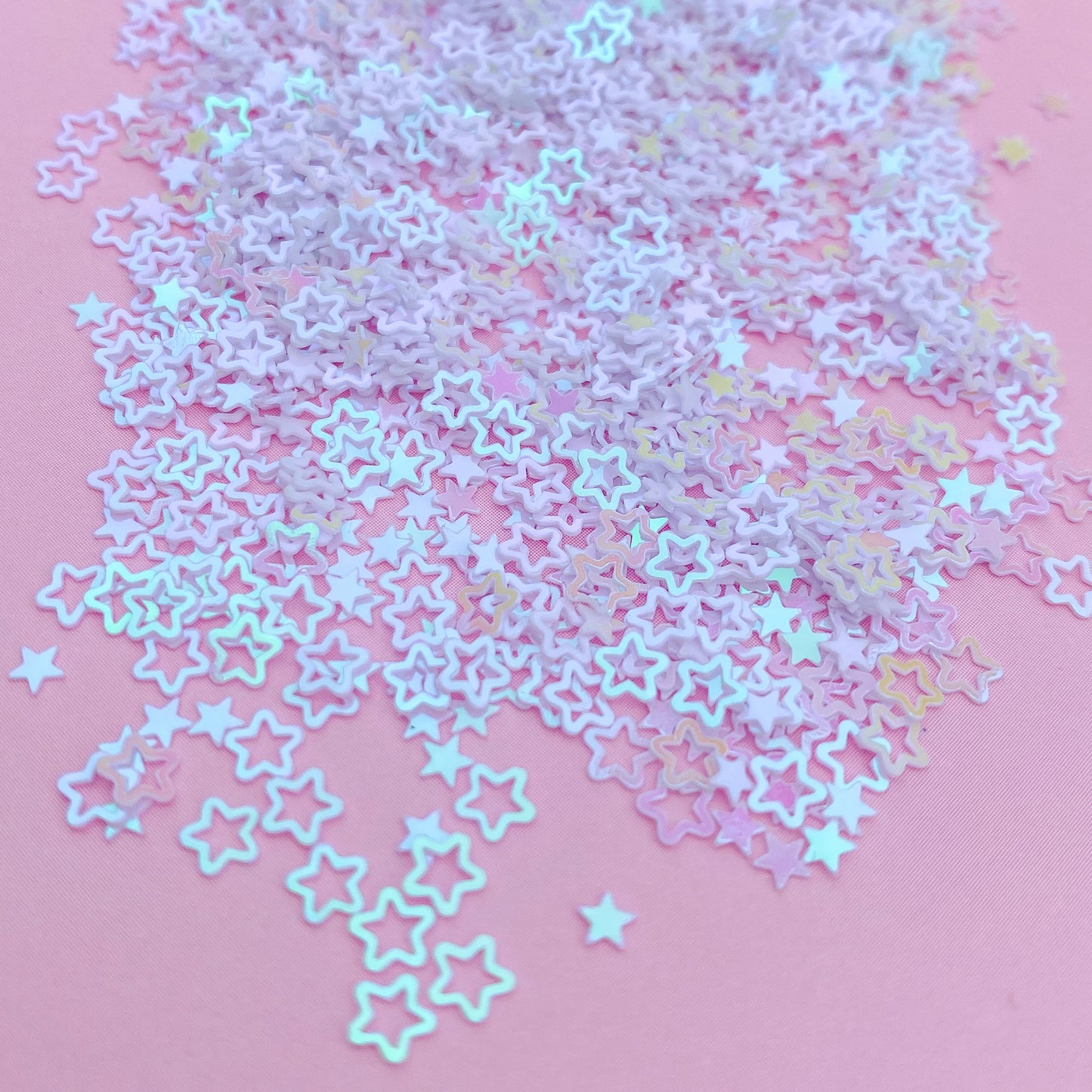White Iridescent Star Sequins