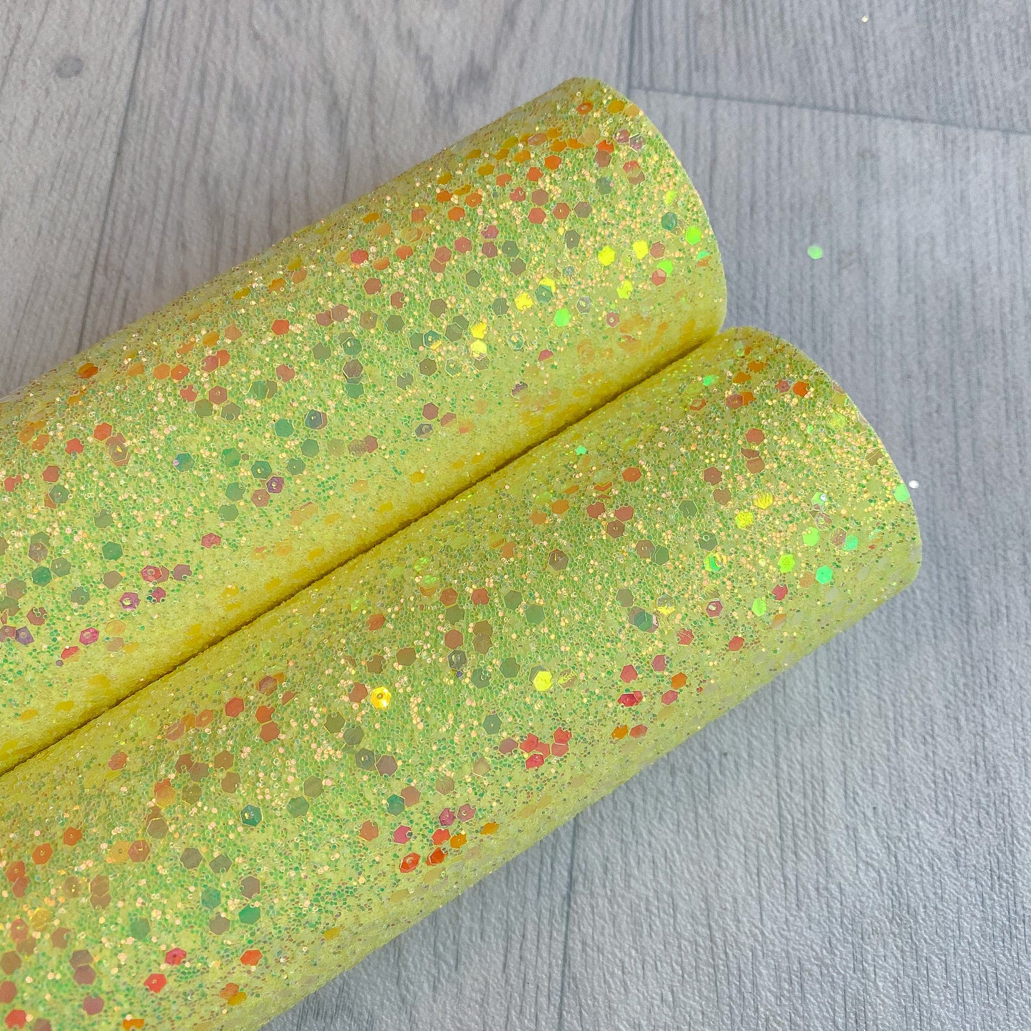 Yellow Chunky Glitter fabric A4 sheet bow crafts
