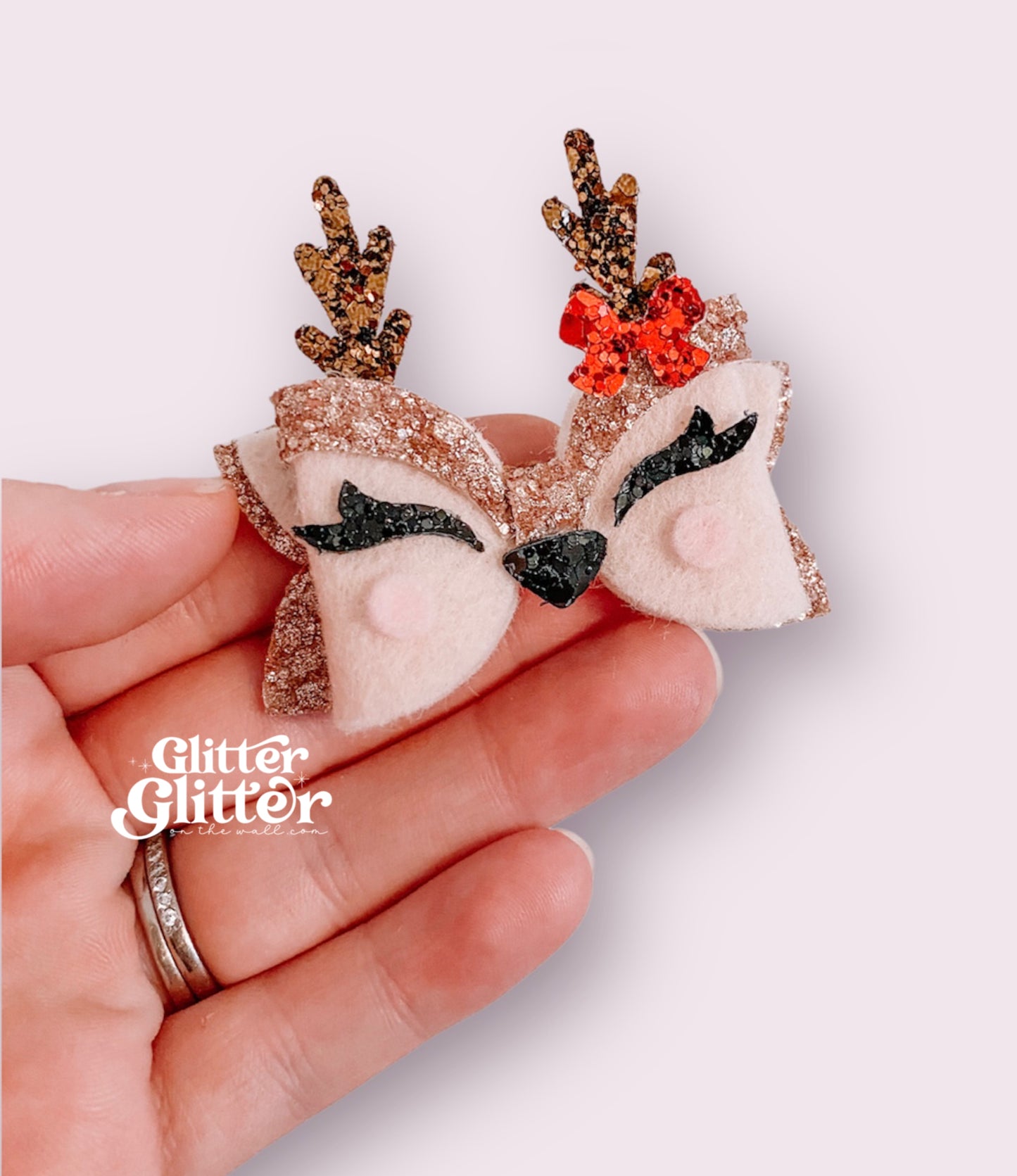 PREORDER JUNE Beauty Blitzen Bow 2.5” Die Glitter Glitter On The Wall Exclusive