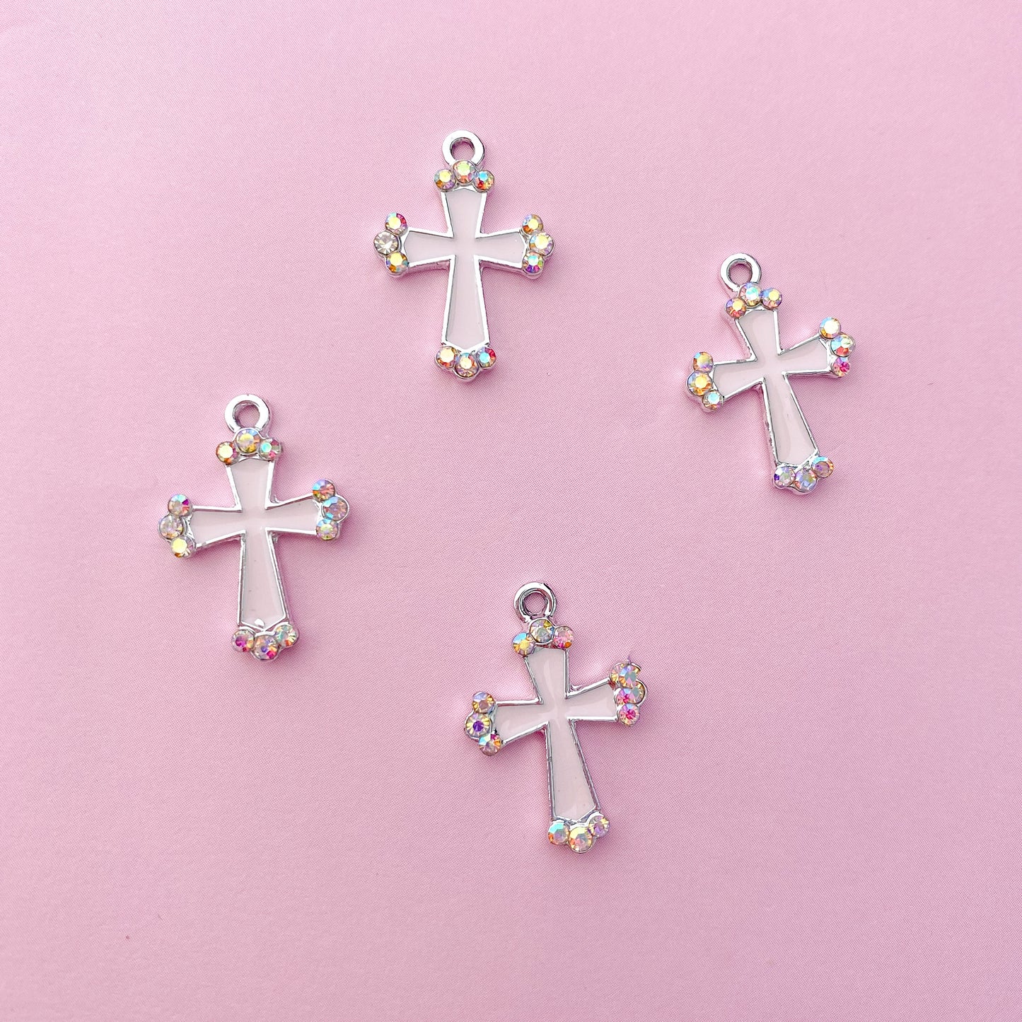 Pink Cross Charms