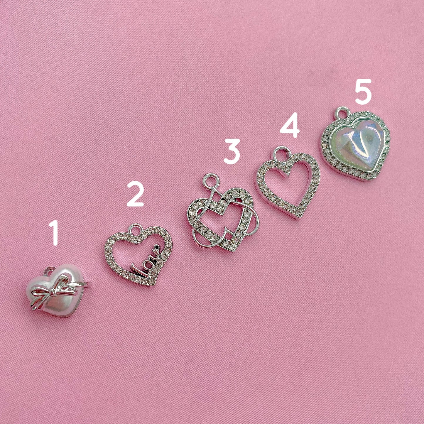 Silver Heart Charms
