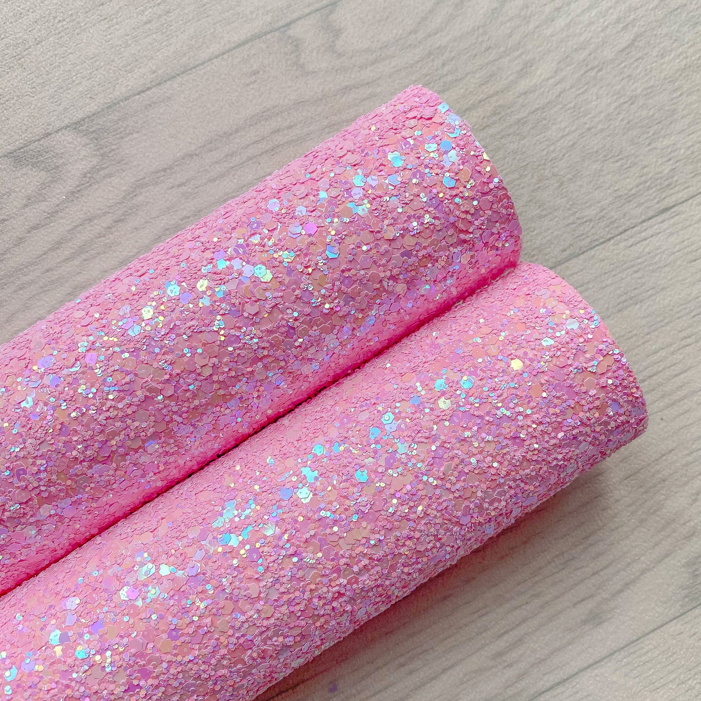 Pale pink Chunky Glitter fabric A4 sheet bow crafts