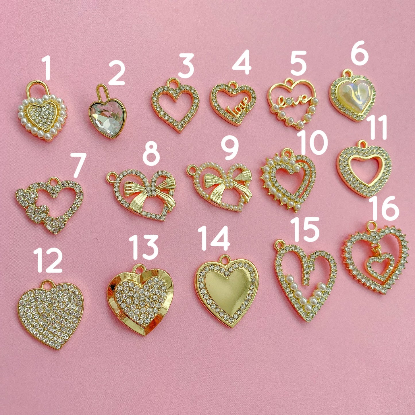 Gold Heart Charms