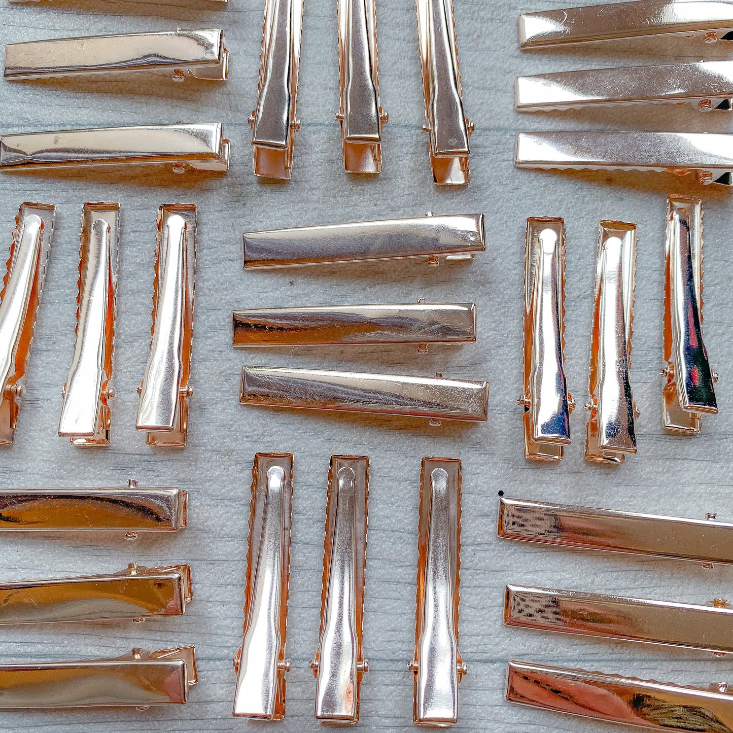 Rose Gold Flat Alligator Clips 45 mm