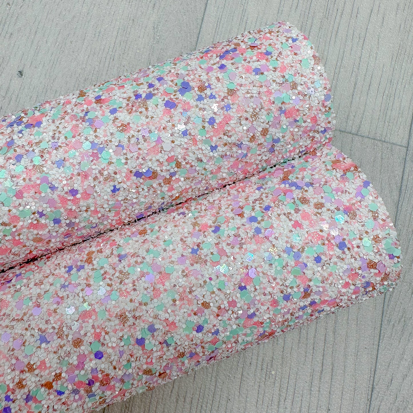 Multicolour chunky rainbow glitter fabric sheet