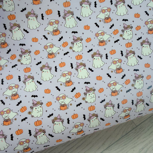 Groovy Ghosts Faux Leather Sheet