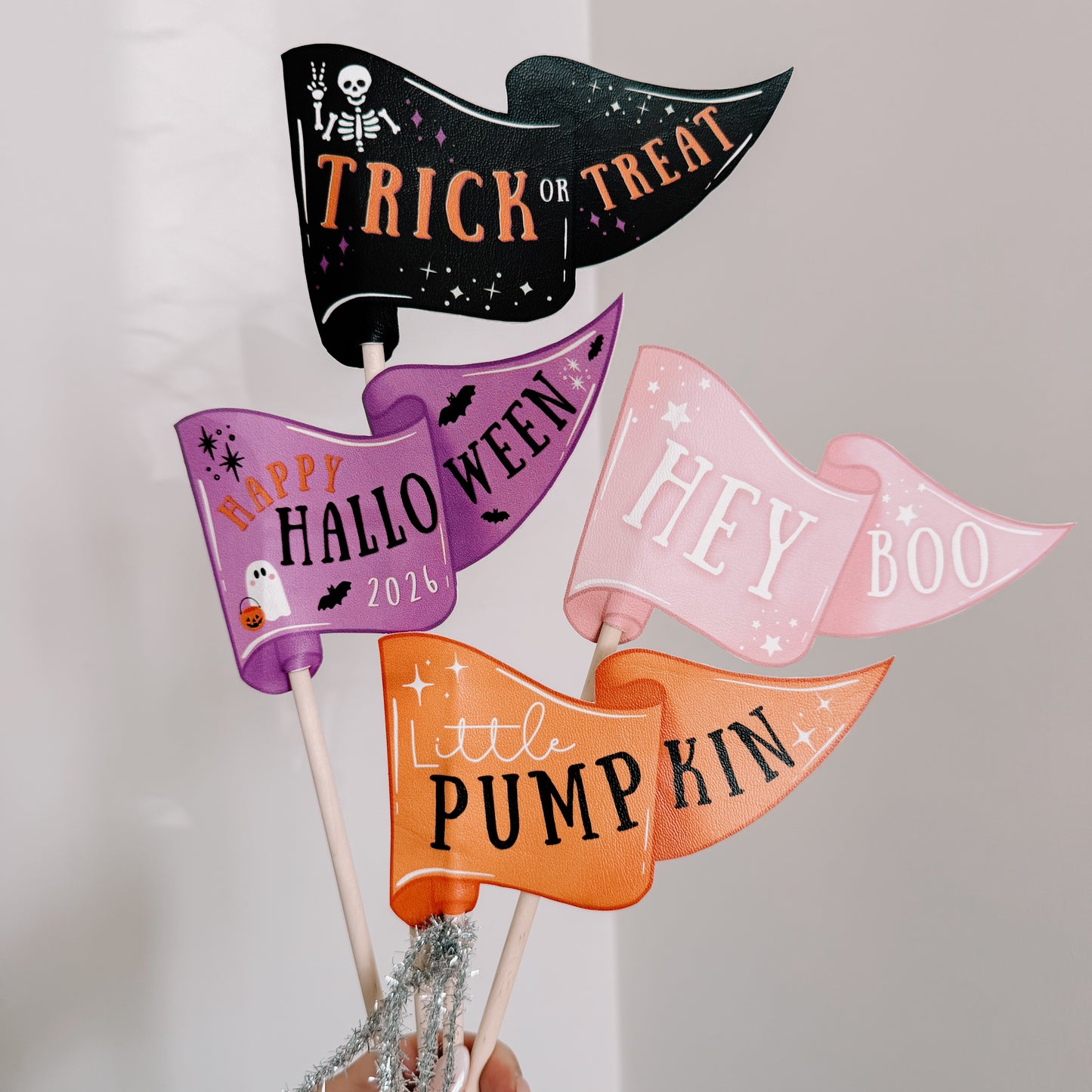 Halloween DIY Cut Out Flags Leatherette Sheet
