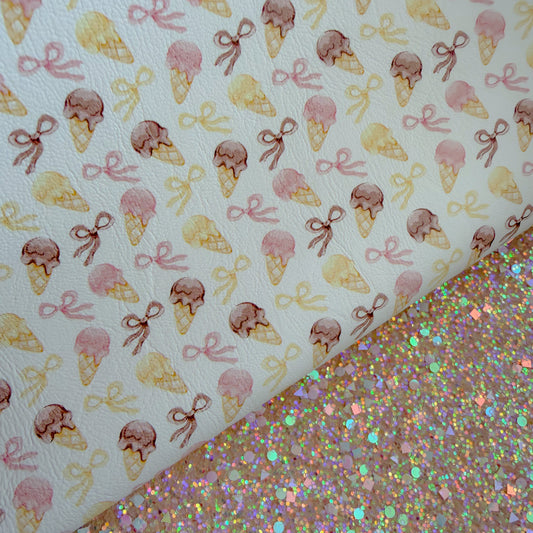 Duo Neapolitan Ice-cream Glitter & Leather Sheets
