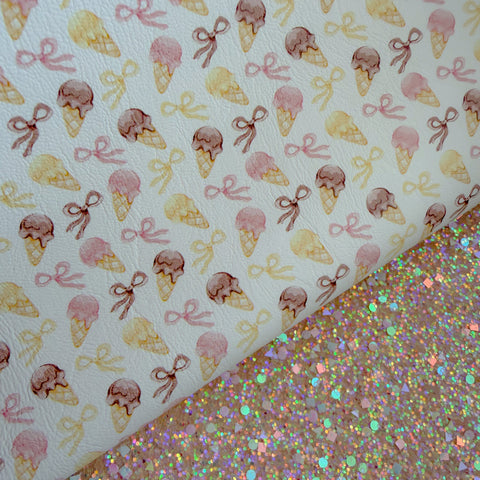 Duo Neapolitan Ice-cream Glitter & Leather Sheets